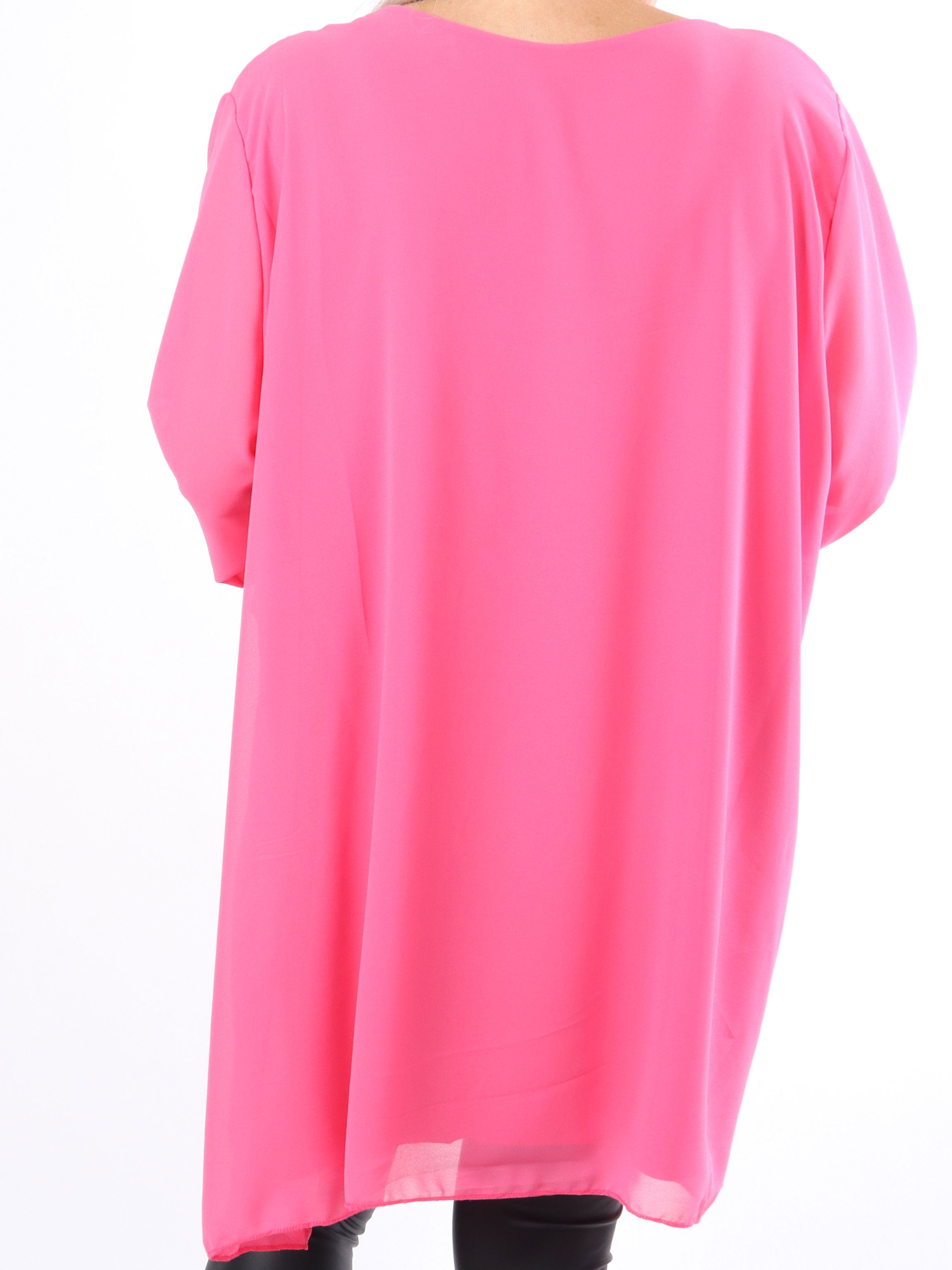 Wanda long sleeve - Plus size tunikakjole i chiffon