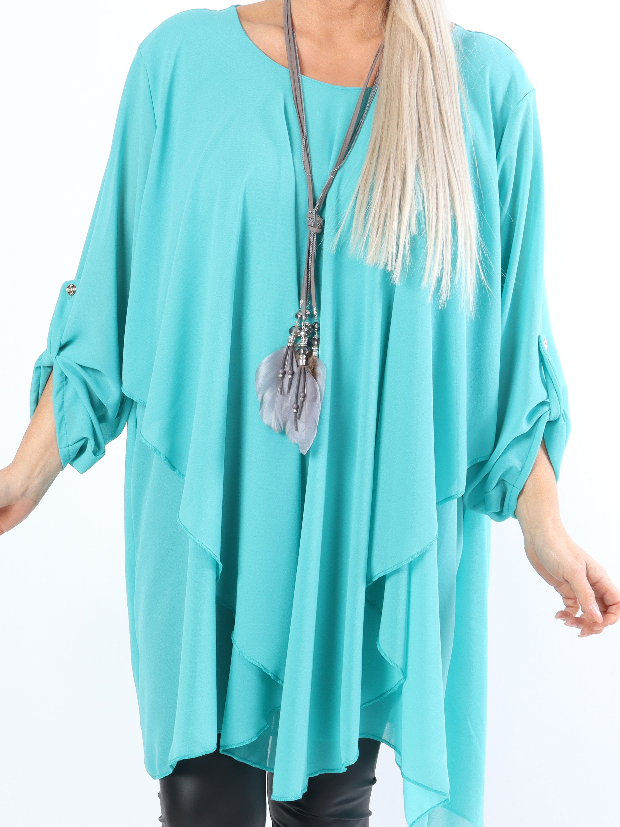 Wanda long sleeve - Plus size tunikakjole i chiffon