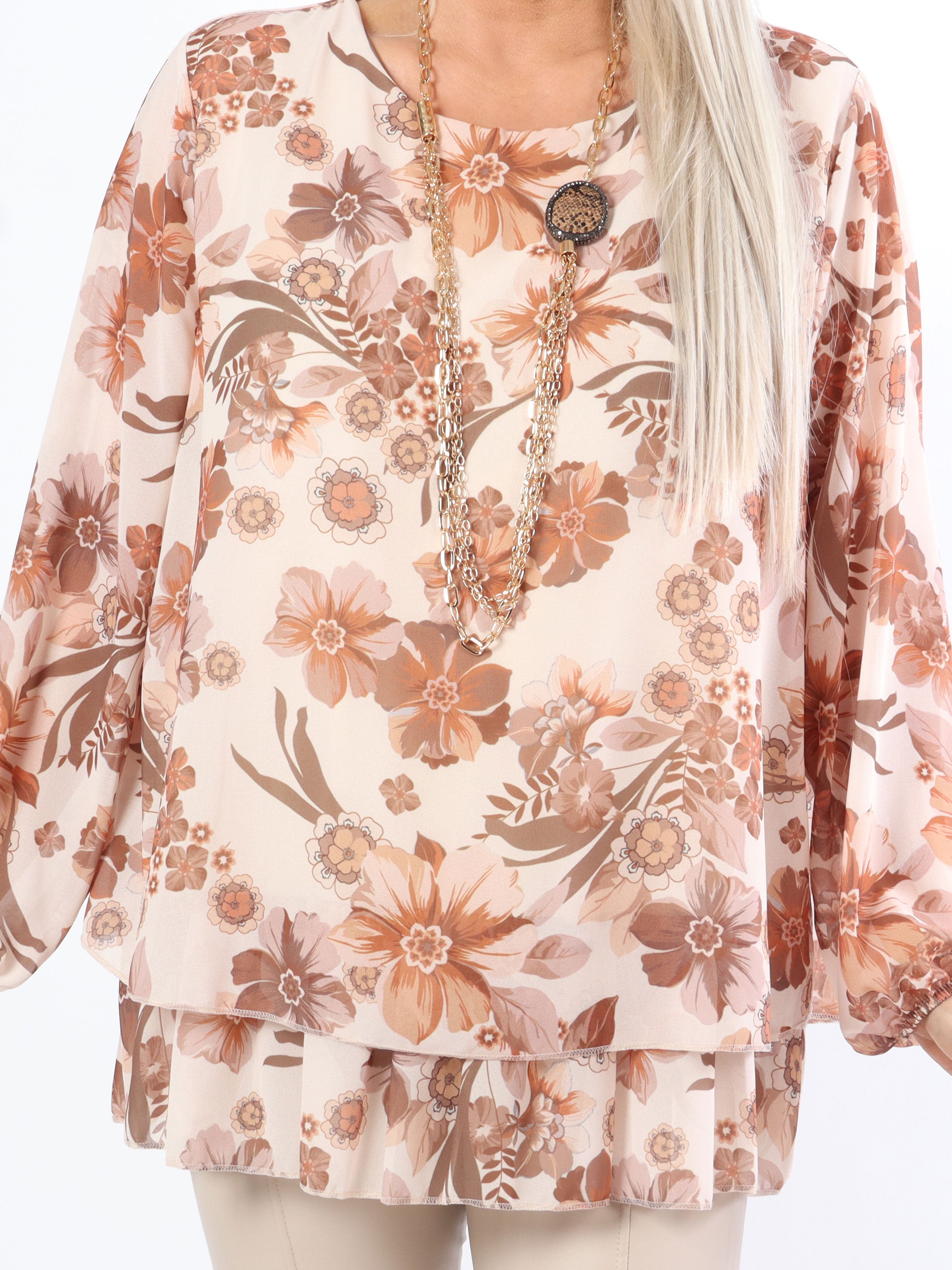 Wicky - Sød plus size tunika med blomstermotiv