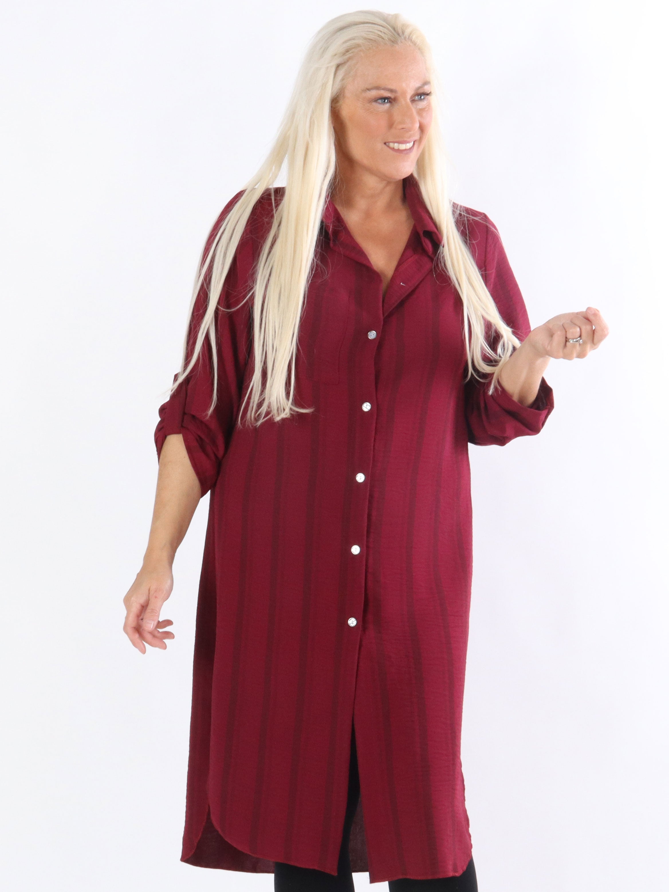 Yara - Armygrøn stribet skjorte