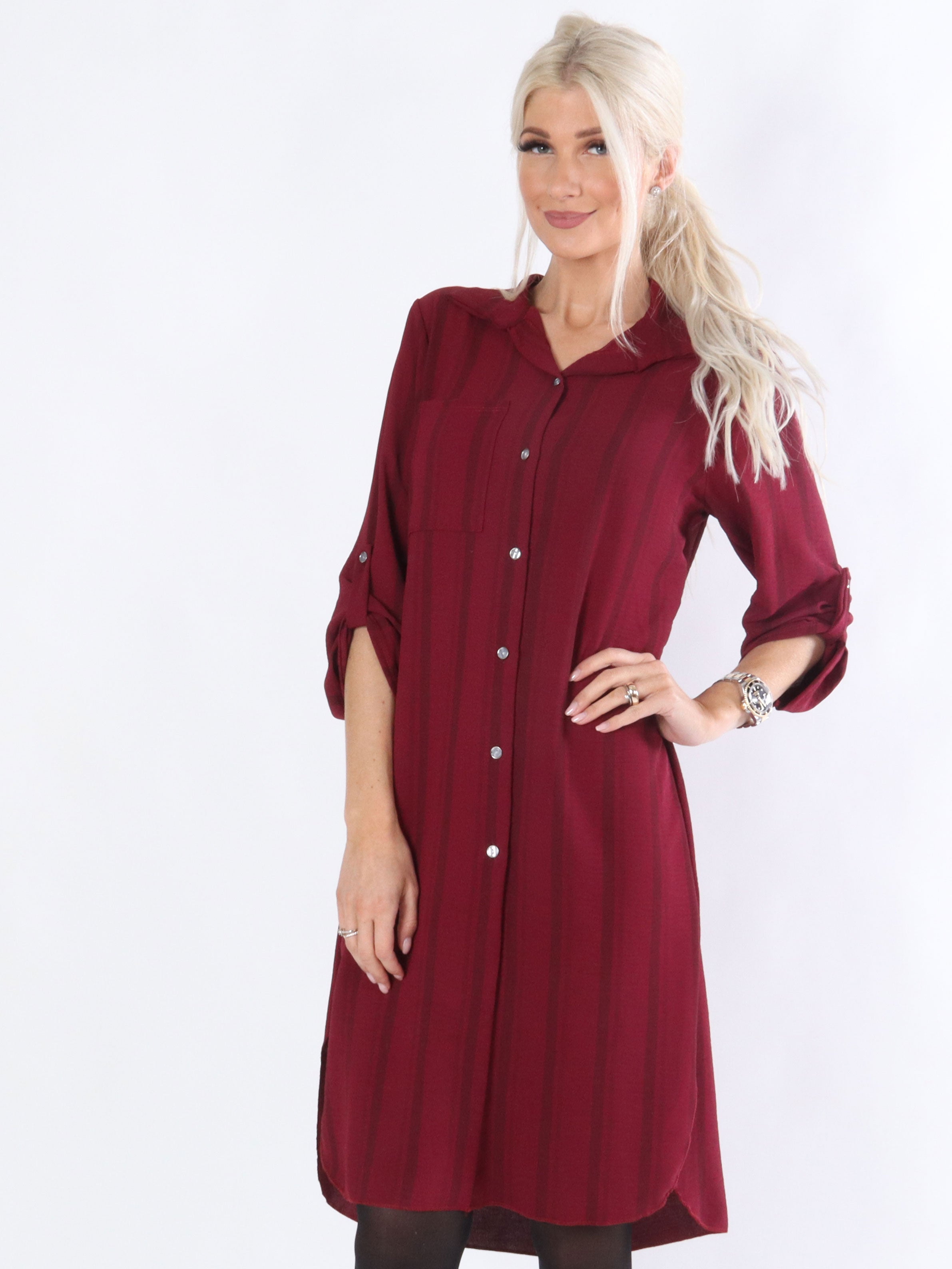 Yara - Armygrøn stribet skjorte