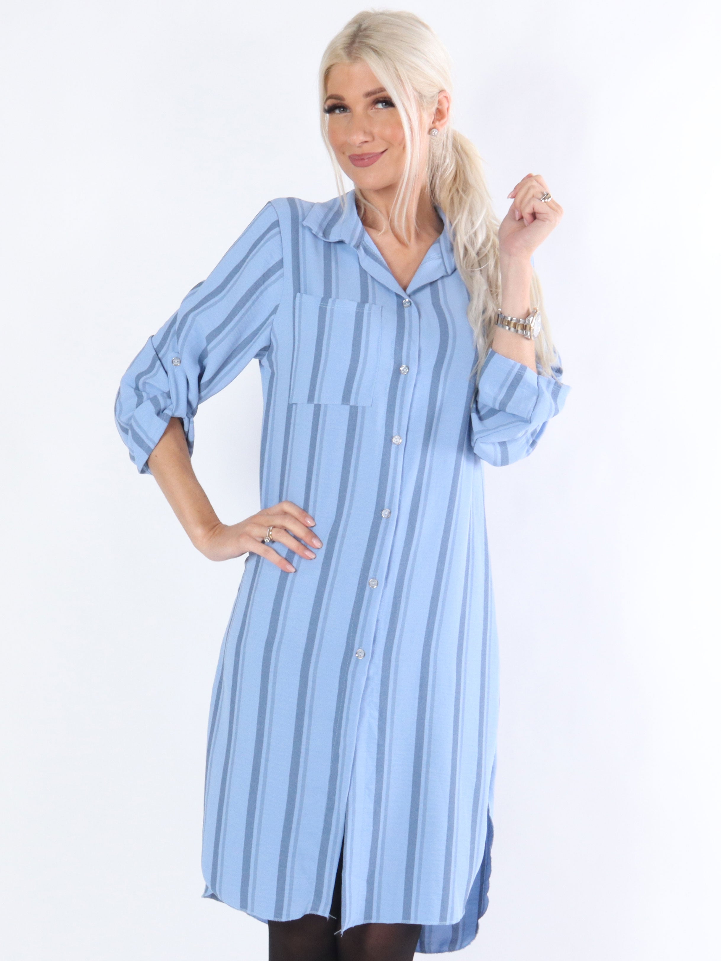 Yara - Armygrøn stribet skjorte