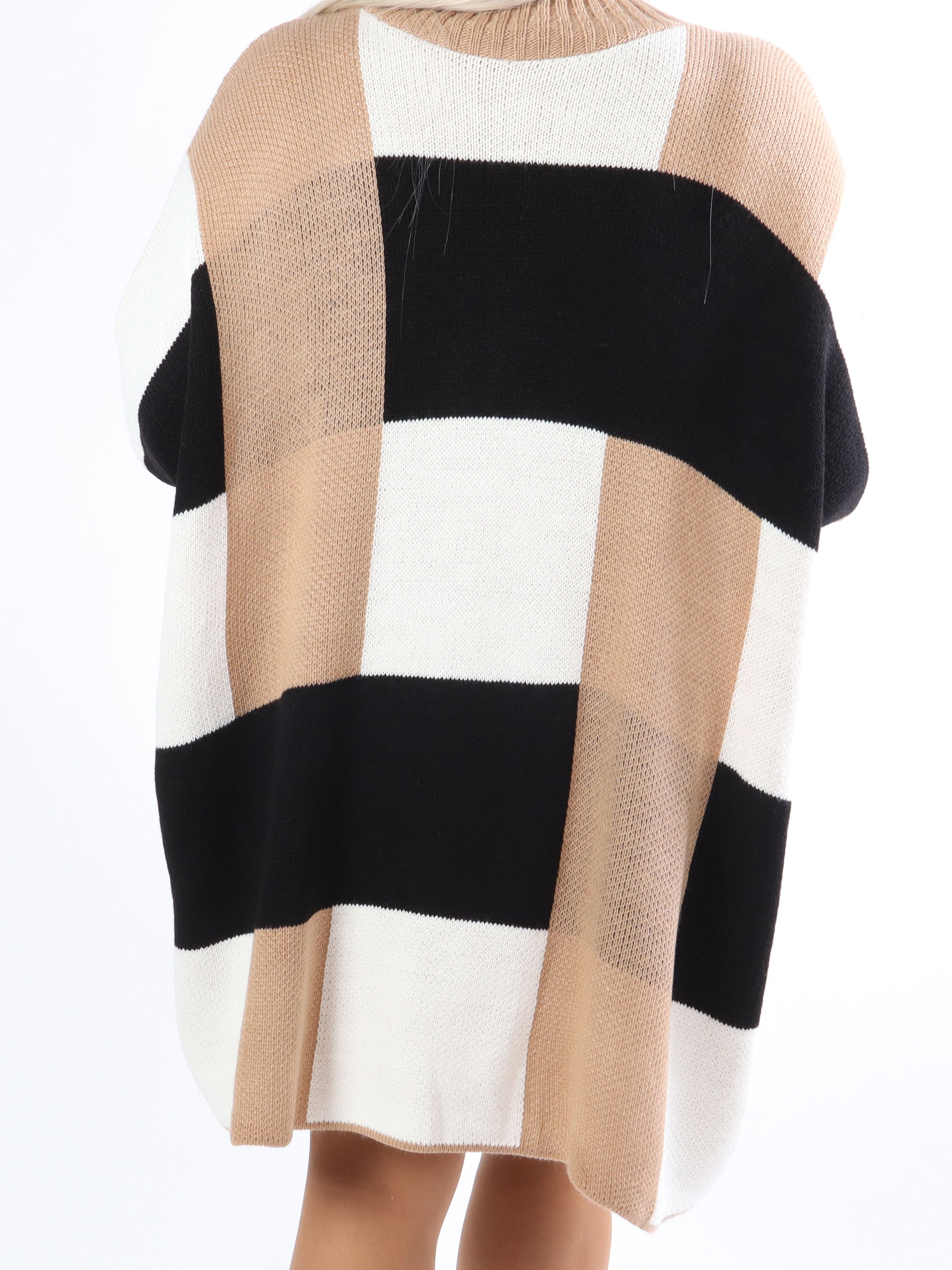 Yulia - Fin Plus size strik med tern i flotte farver