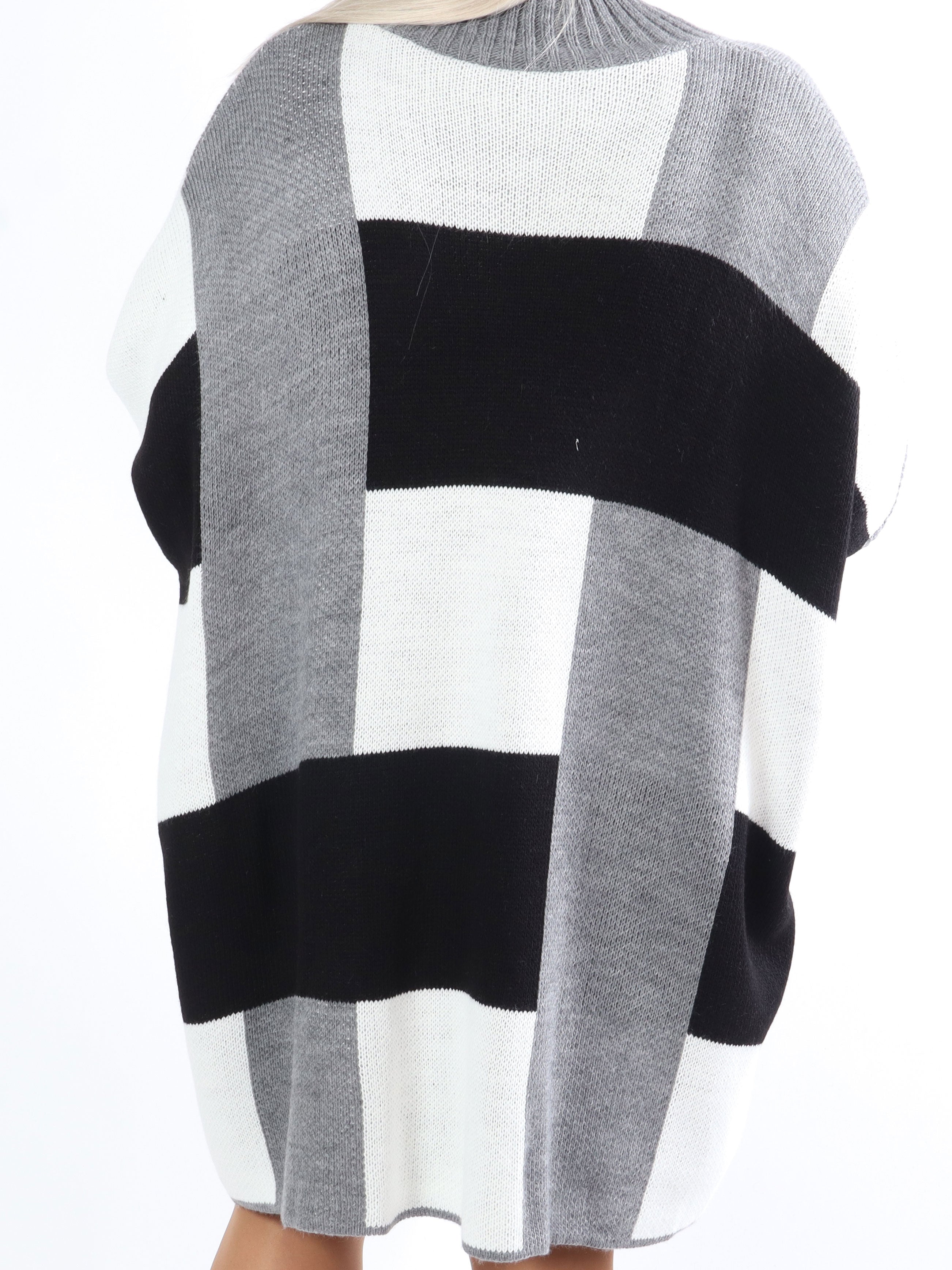 Yulia - Fin Plus size strik med tern i flotte farver