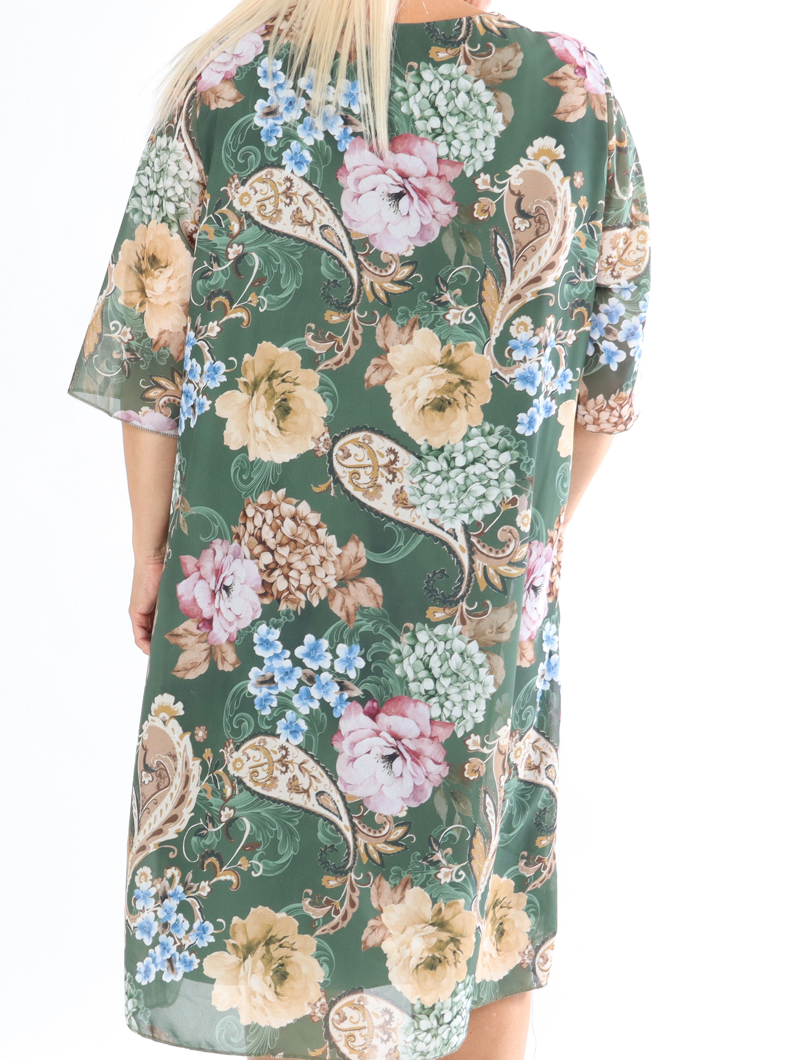 Zion Flower - Plisseret kjole med blomsterprint