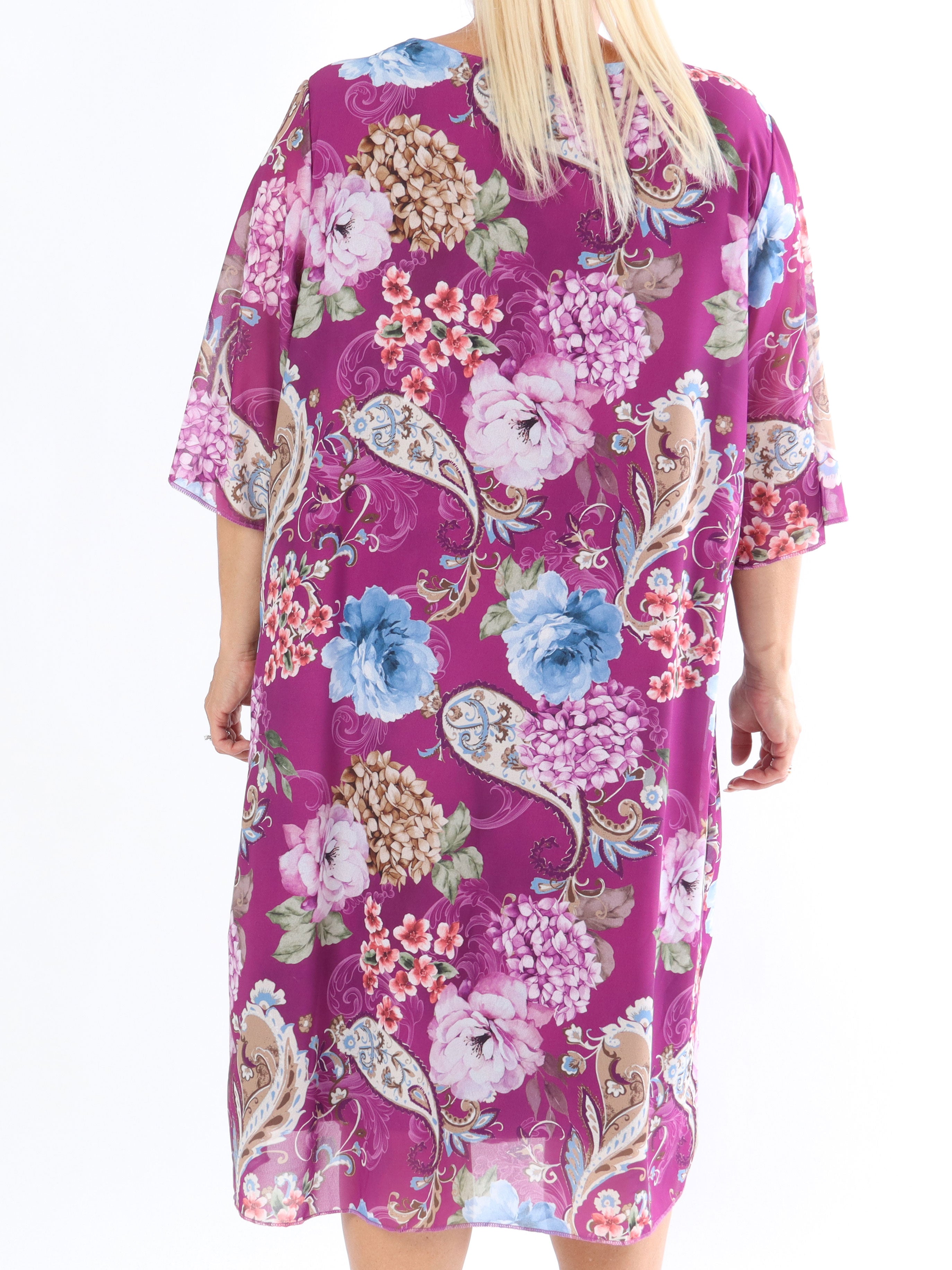 Zion Flower - Plisseret kjole med blomsterprint