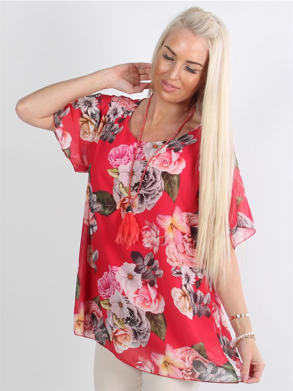 Antoinette - Beigefarvet chiffon bluse med blomster print