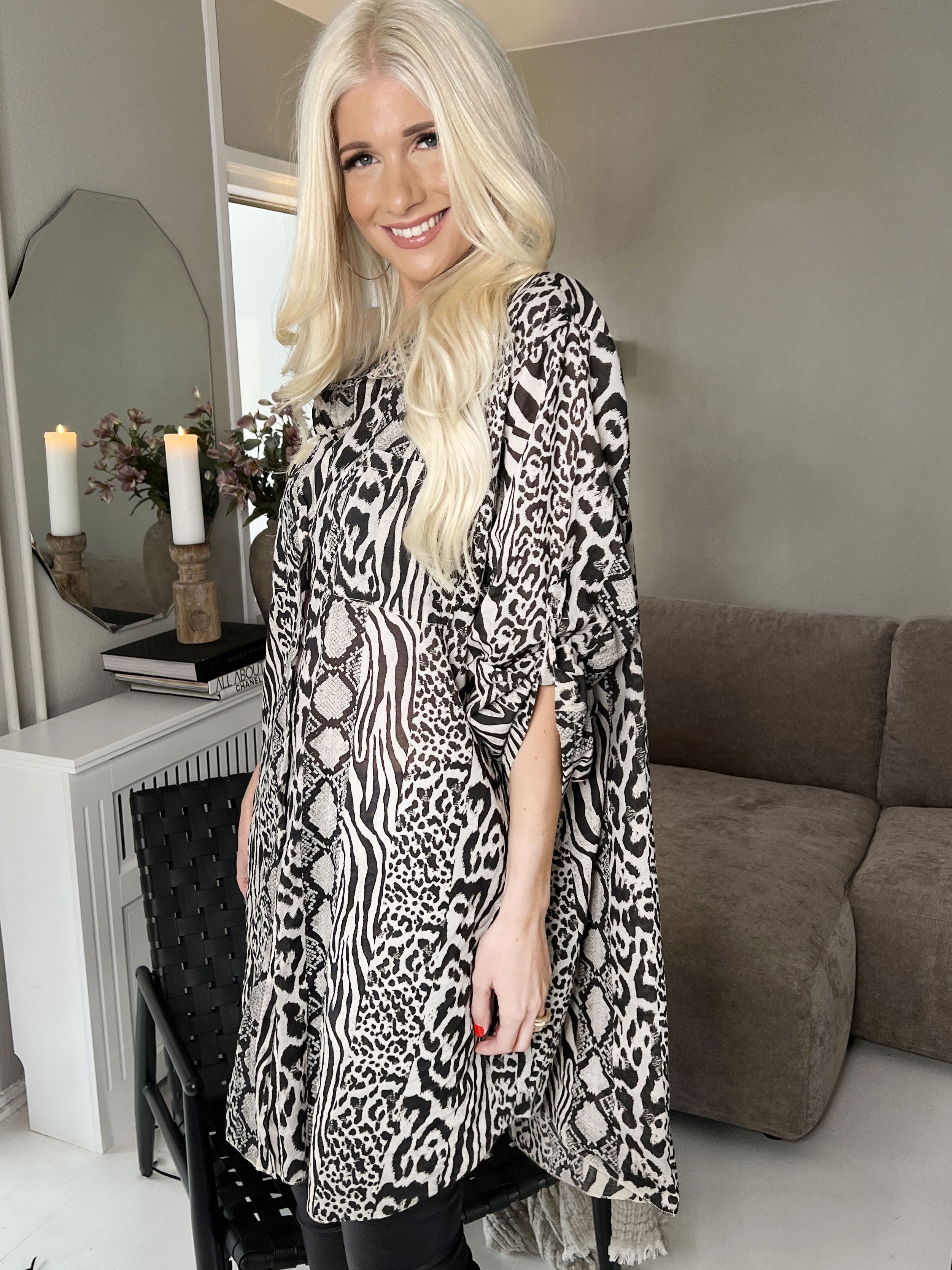 Berna Animal - Skjorte i blandet dyreprint med lommer