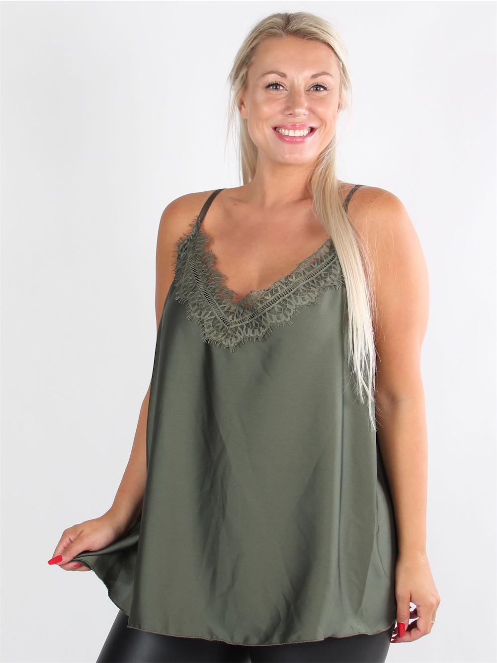 Carmita - Stroptop med blondekant