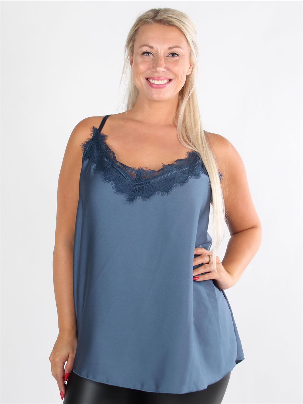 Carmita - Stroptop med blondekant