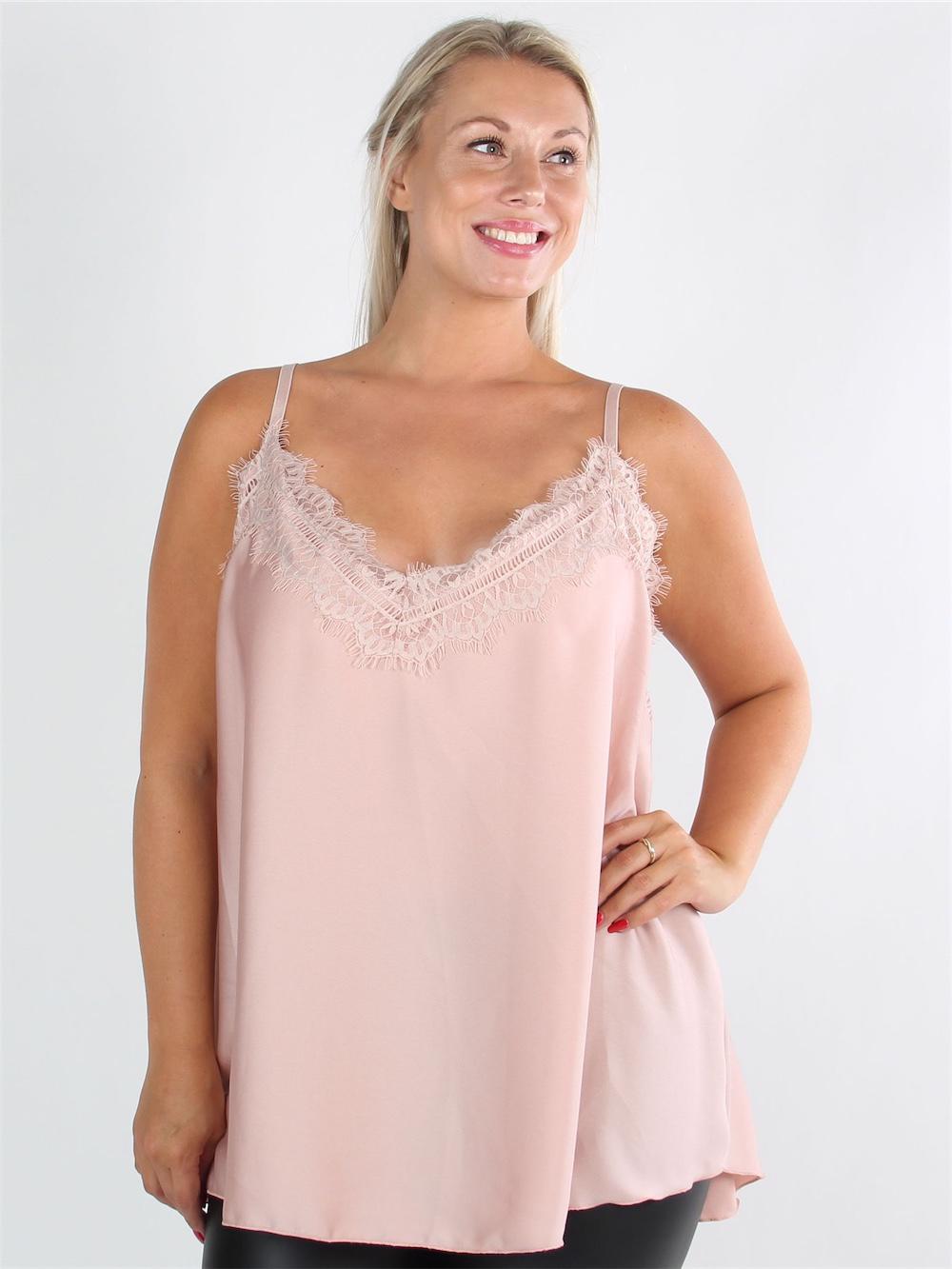 Carmita - Stroptop med blondekant