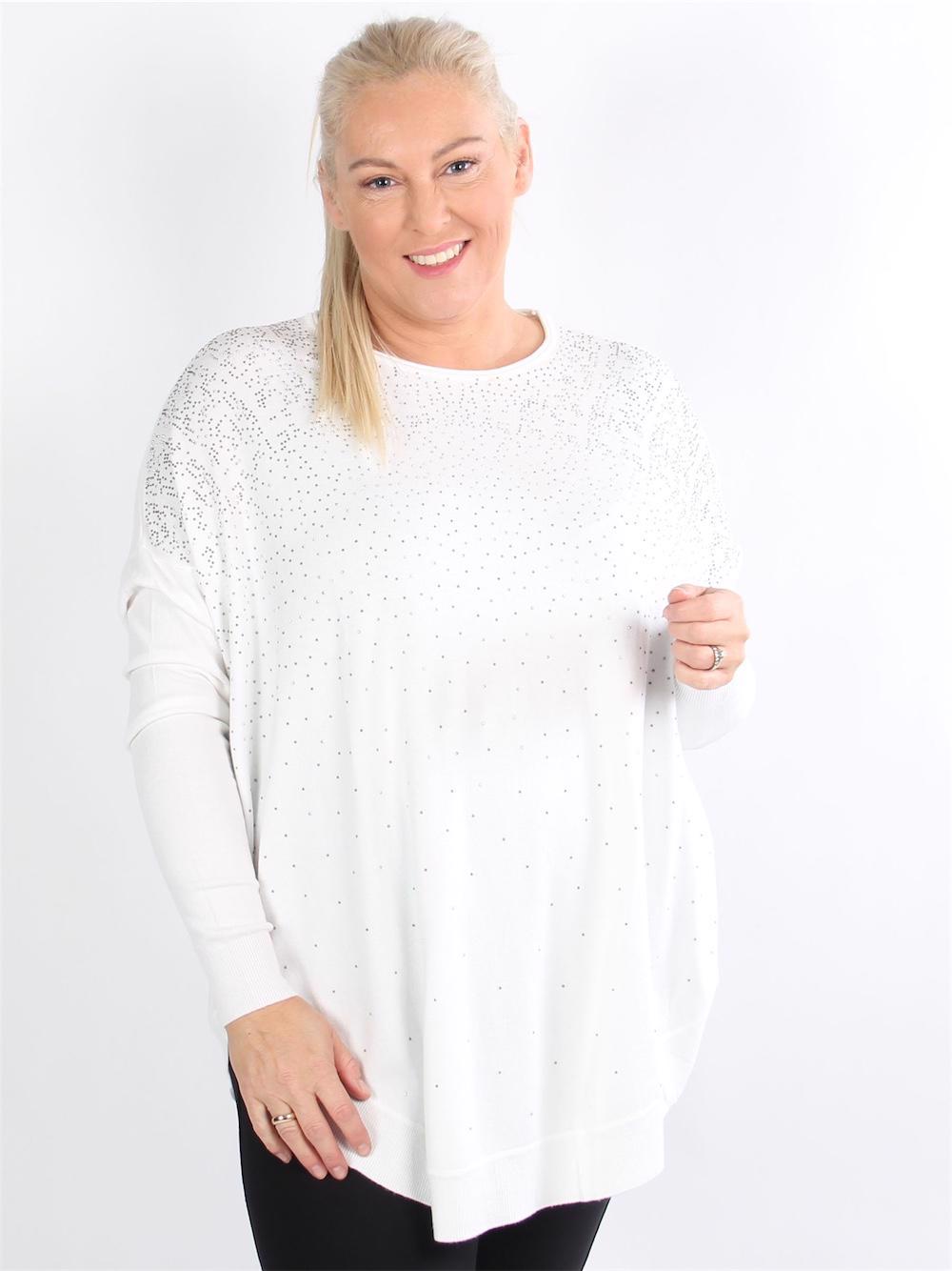 Dina - Armygrøn strik bluse med mange små similisten