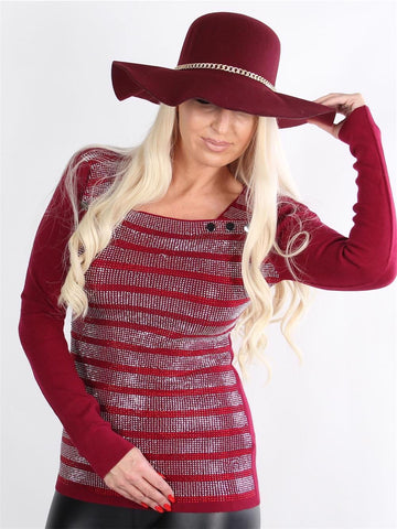 Gabi - Sort strik bluse med similisten