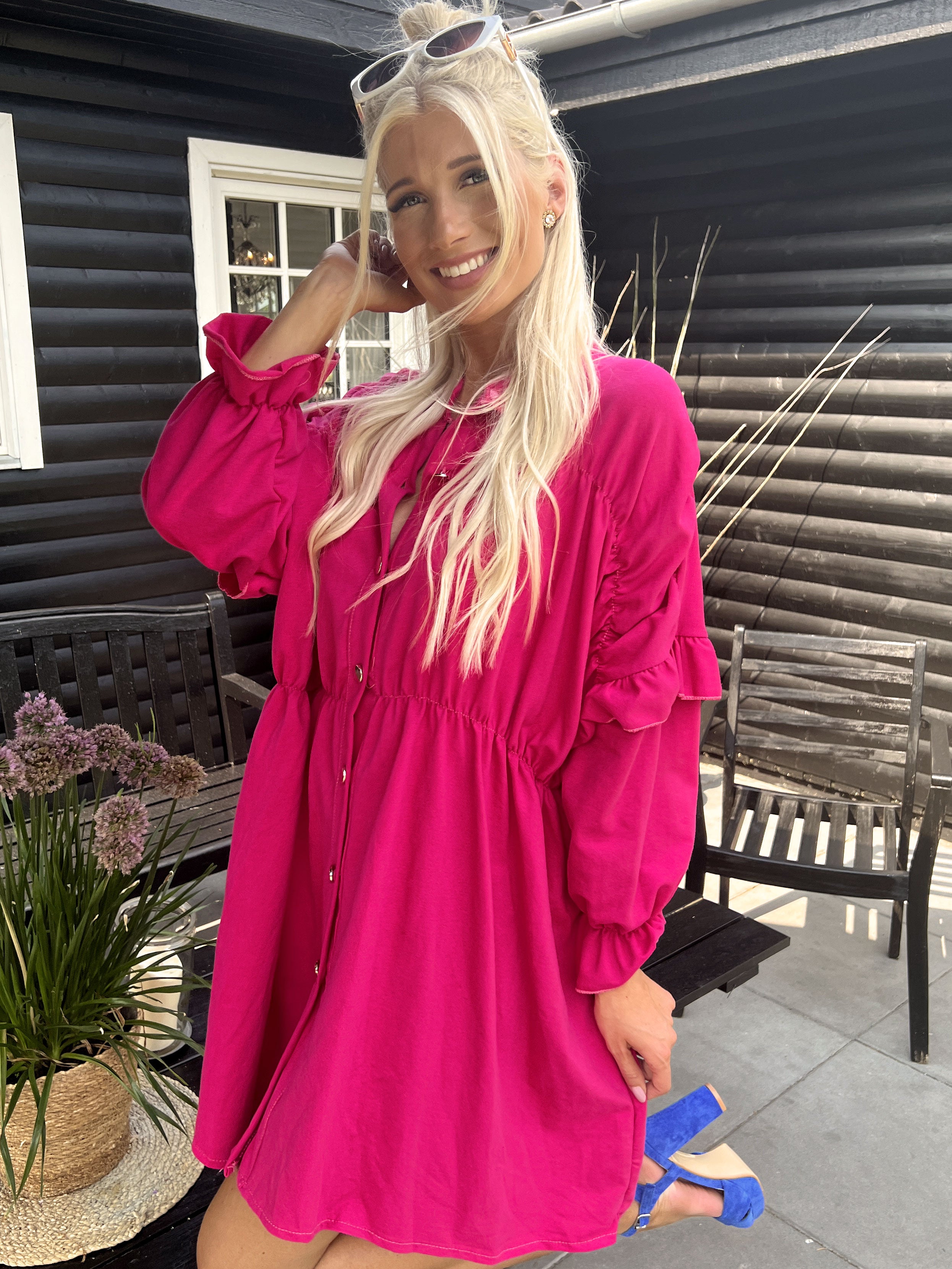 Monica Jersey - Sød joggingkjole med flæser