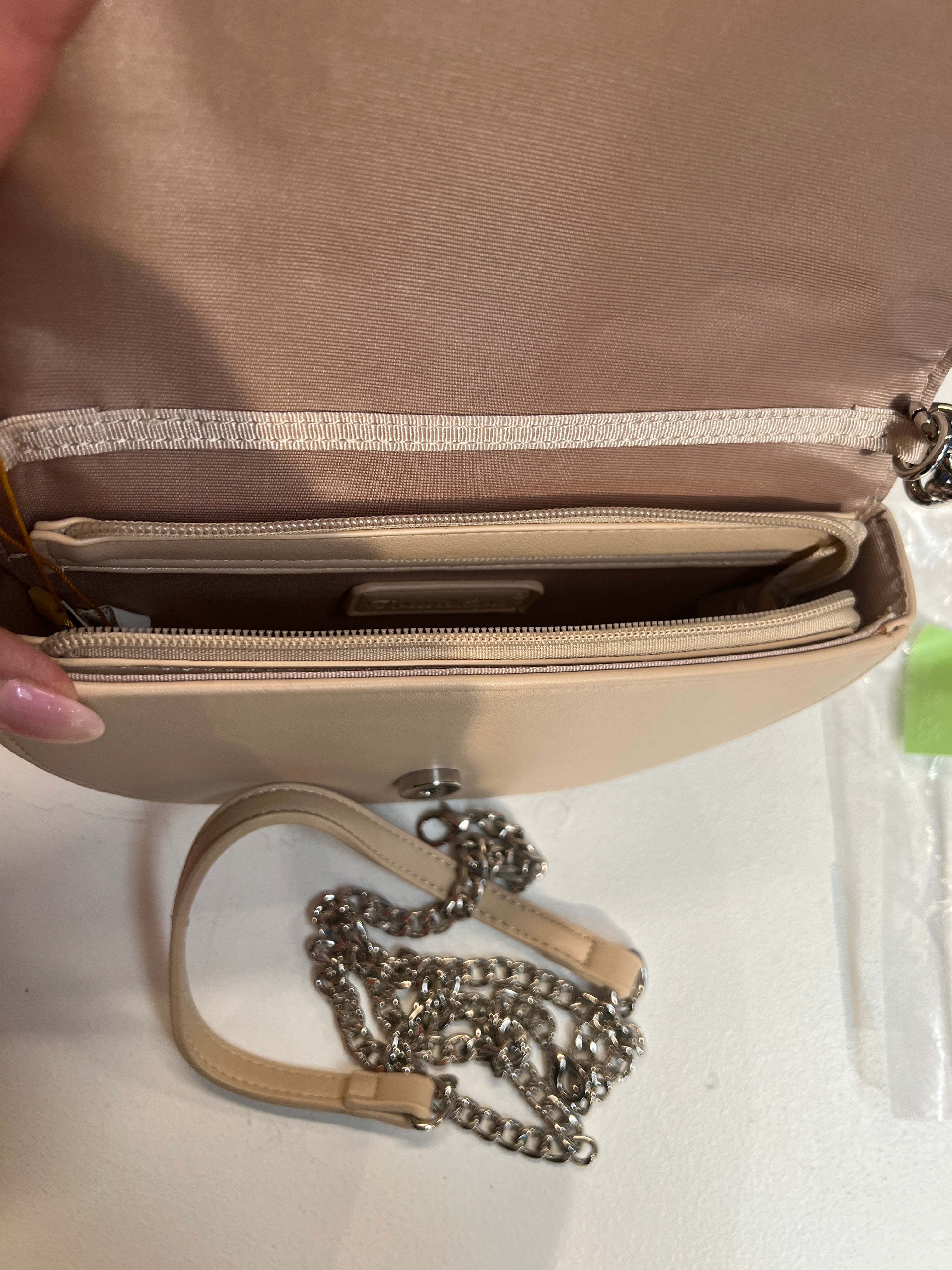 Rose - Lille håndtaske med similitensten og sølv kæde