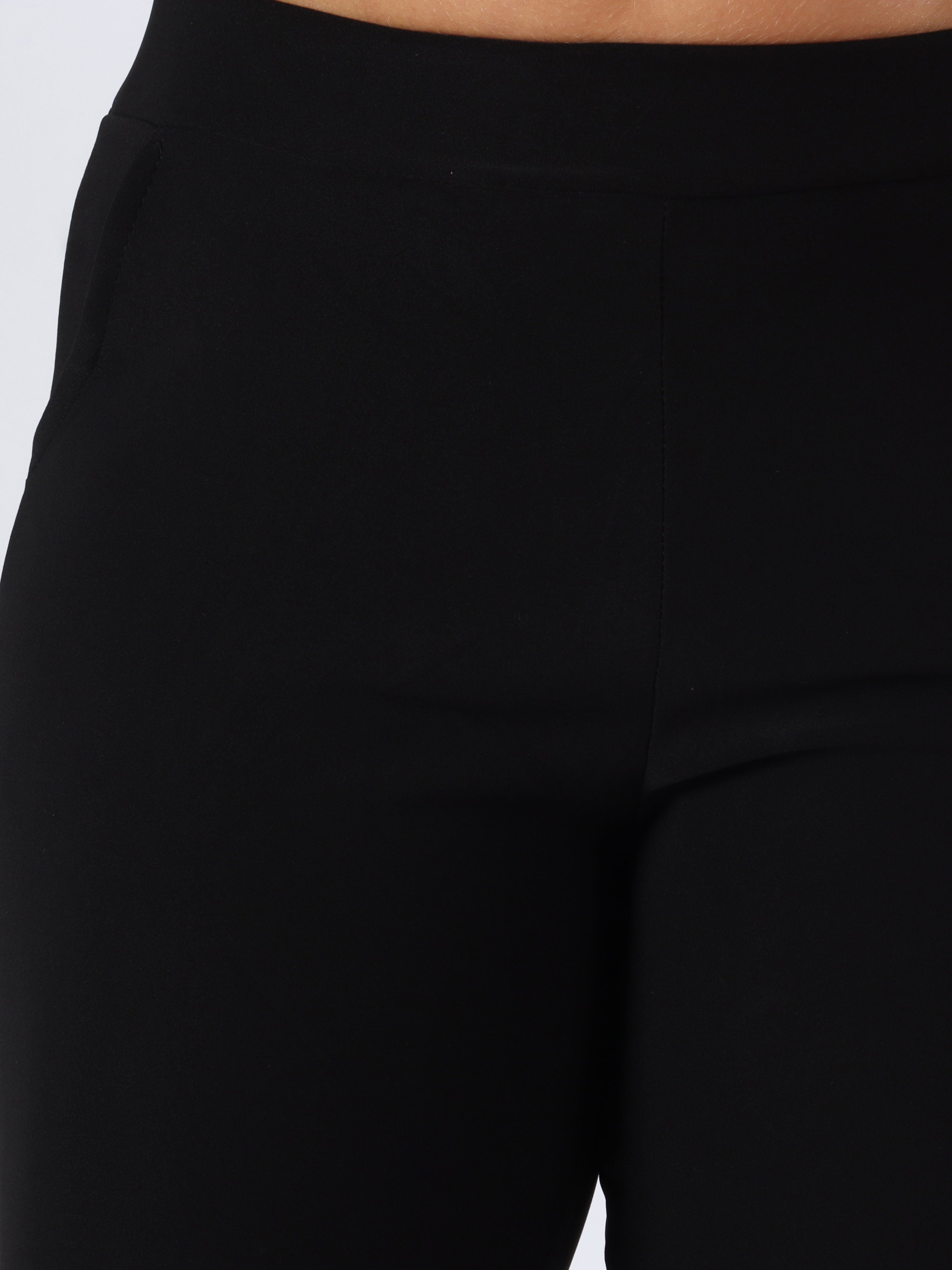 Ruby - Sorte elastiske trompetbukser