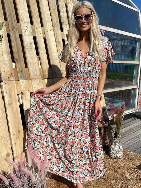 Saline - Sommerkjole med farverige blomster