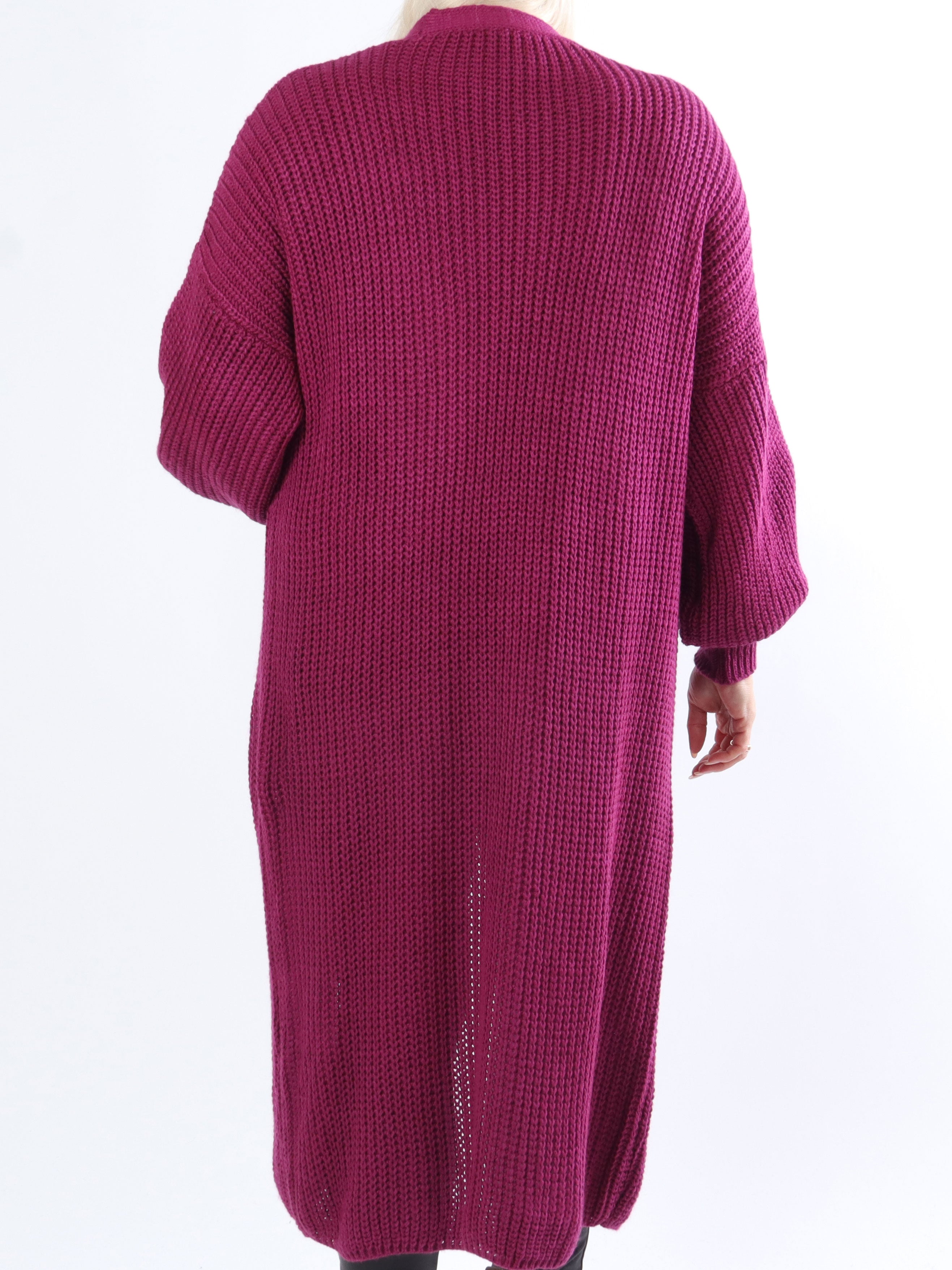 Sally - Plus size strikcardigan med fine ballonærmer