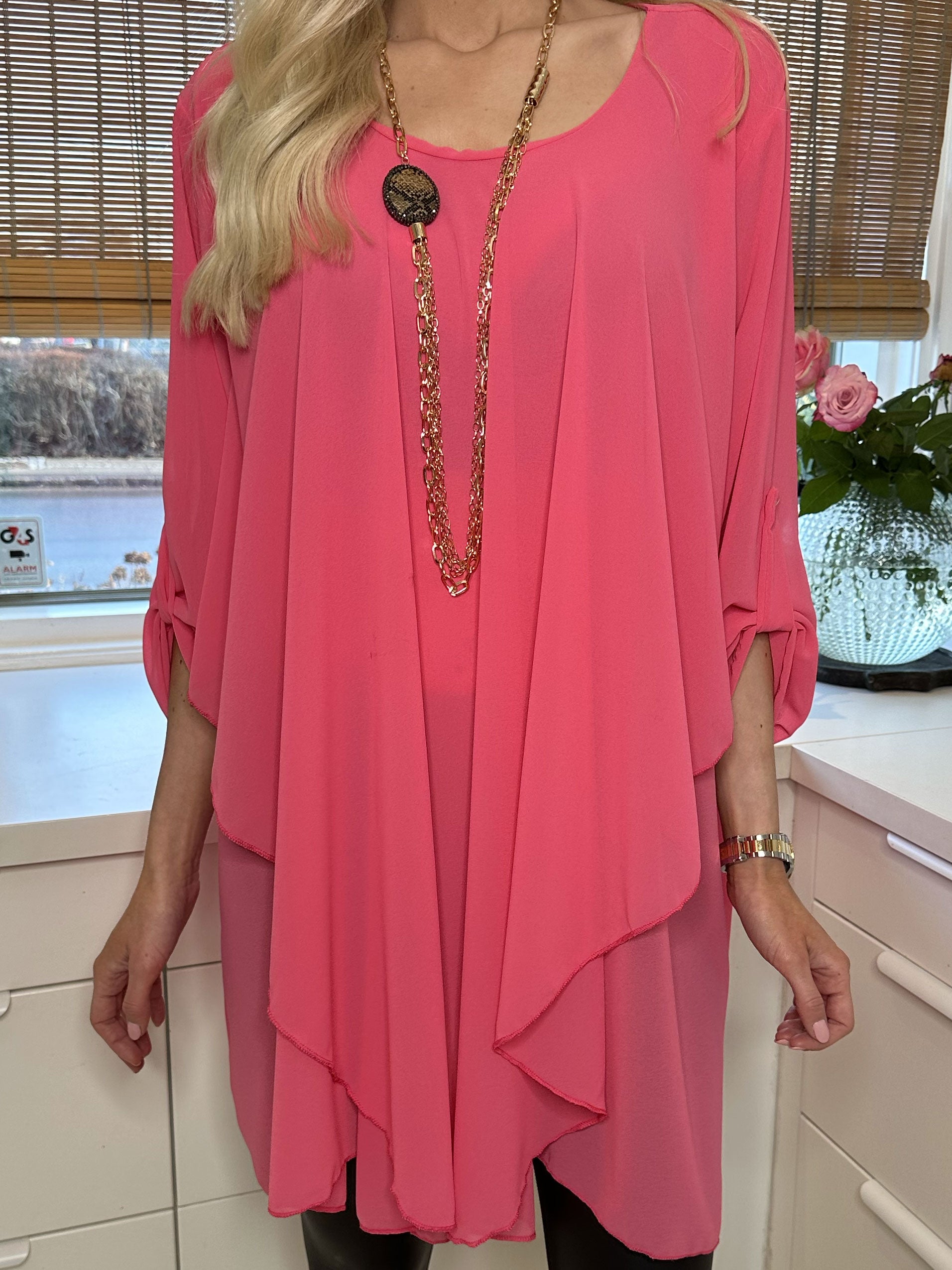 Wanda long sleeve - Tunikakjole i chiffon